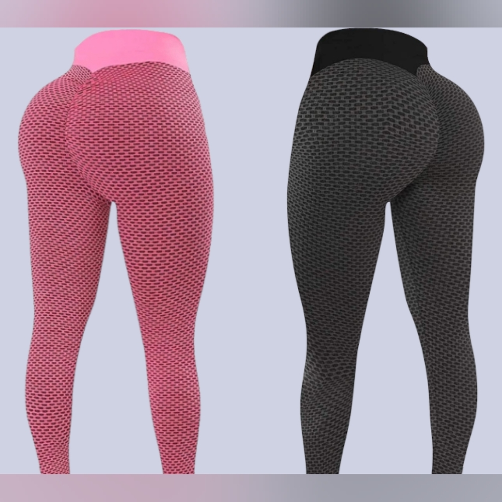 2 Piece Set Comfy Ladies Relaxed Fit Leggings Bubble Butt Workout or Laid Back